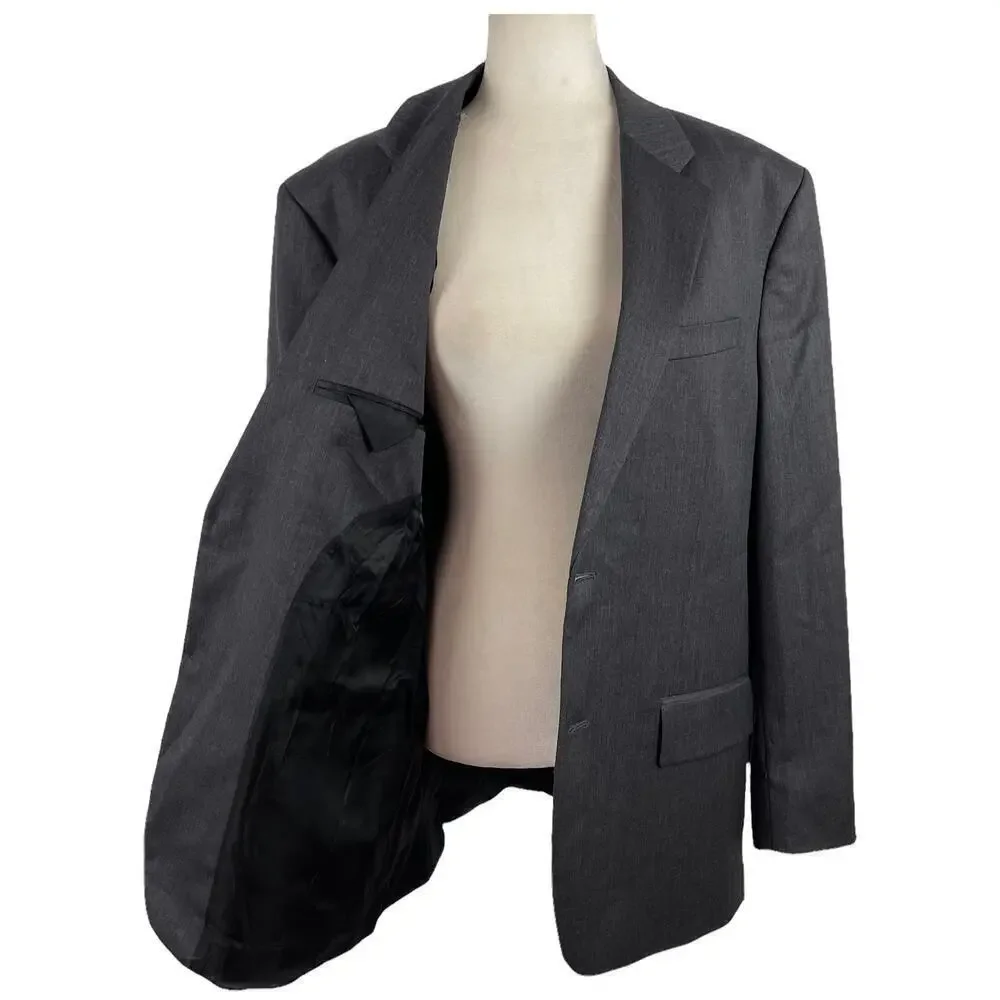 Banana Republic Men's Single Breasted Tailored Suit Jacket Dark Charcoal Sz 44R